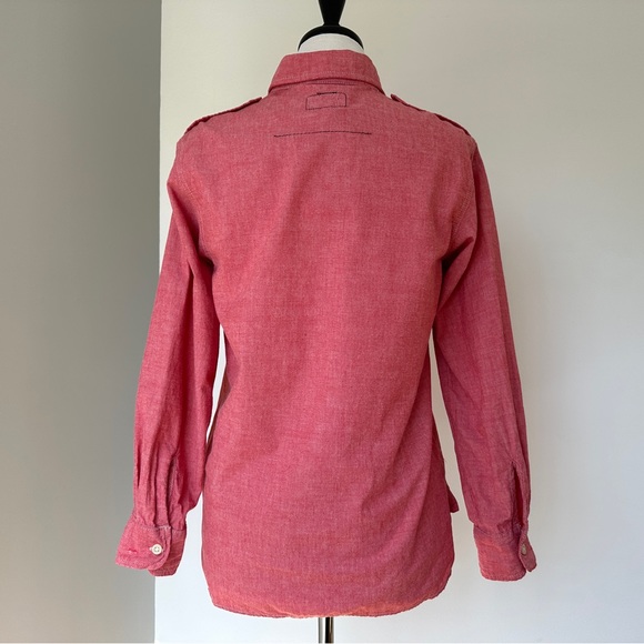 Current/Elliott The Perfect Shirt Red Chambray - Picture 5 of 9